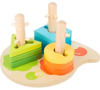 Small Foot 11190 Motor skills Shapes and Colours made of wood, plug-in game with
