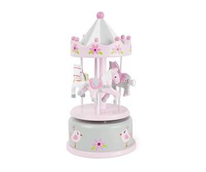 small foot 11230 Carillon per Bambini giostra dei Cavalli, in Legno, con Melodia, Ideale Come Ninna Nanna