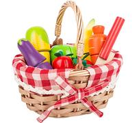 Small Foot Shopping Basket with Cuttable Fruits