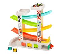 Pista da corsa con parcheggio e garage