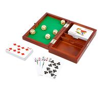 Small Foot-11363 Small Foot, Set da Gioco con 2 Giochi di Carte e 5 Dadi, con Scatola portaoggetti Giocattoli, Multicolore, 11363