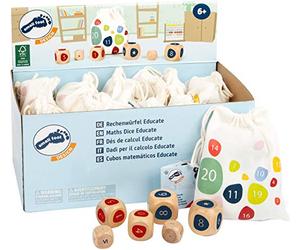 Small Foot 11368 Display Dadi per Il calcolo Educate in Legno Certificato FSC® 100%, Giocattolo educativo per Gli Appassionati di Matematica.