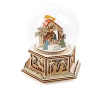 Small Foot 11389 Campana Luminosa Presepe con Carillon, in Legno, con Luce e Melodia Natalizia Illuminazione, Multicolore