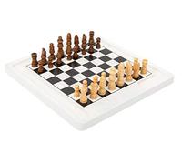 Small Foot Small Foot-11395 Scacchiera Dama e Scacchi, Legno, 2 Giochi Classici in 1, Gioco da Tavolo Giocattoli, Multicolore, 11395