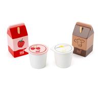 Small Foot 11440 Dairy Products Set Fresh, Made of Wood, Role Toy,Accessories St