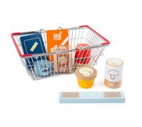 Small Foot 11443 Groceries Shopping Basket Fresh Made of Wood, Set as Accessory
