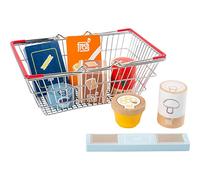 Small Foot 11443 Groceries Shopping Basket Fresh Made of Wood, Set as Accessory
