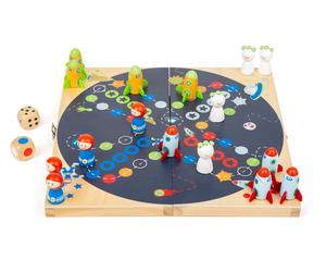 Small Foot 11452 Ludo Space, made of wood, board go, with two different dice, fa
