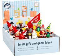 Small Foot 11463 Display Figure a Pressione Natale Legno, Set da 12, Le Figure Si muovono in Modo Divertente con Una Piccola Pressione sul piedistallo