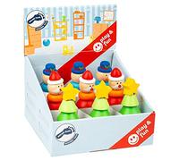 Small Foot 11466 Display Figure da impilare Natalizie Legno, Set con 9 Figure, Altezza di ciascuna Figura 12,5 cm