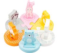 Small Foot 11472 Pastel Insert Puzzle, Motor Activity, with 6 Removable Animal F