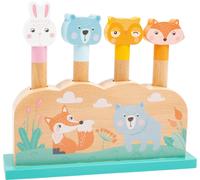 Small Foot 11474 Silly Wooden, 4 cute animals jump joyfully in The air when pres