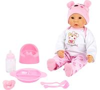 Small Foot Bambola bebè Marie 11522 con accessori, gioco di ruolo, corpo morbido, 5 pezzi