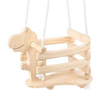 Small Foot 11589 Dinoschaukel Rex aus Holz, Stabil und sicher aufgrund Einer erhöhten Umrandung, ab 18 Monaten Giocattolo Colore: Legno