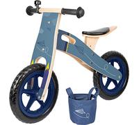 Small Foot 11614 Biciclettina Blu Aereo di Carta, in Legno, i con Sedile Regolabile e Pneumatici gommati, Giocattoli Ragazzi, Normale