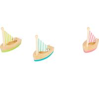 Small Foot 11653 Sailboats, Set of 3 Swimming Toys for The Water, Wooden Boats f