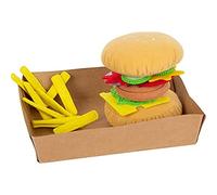 Small Foot 11686 Hamburger di Stoffa con Patatine, Set di Alimenti da Gioco per Il negozietto Toys