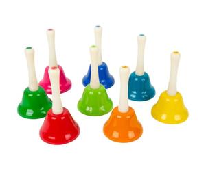 Small Foot 11693 Set campanellini a Mano, 8 Pezzi, Giocattolo per la Prima educazione Musicale, Strumento Musicale in Legno, dai 3 Anni