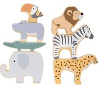 Small Foot 11704 Animali Safari, Gioco d'accatastare e d'equilibrio in Legno, da