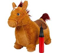 Small Foot 11709 Cavallo saltellante robusta gomma e morbido peluche, con sella e criniera, dai 24 mesi Springstöcke und Hüpfbälle Outdoor Toy, Colore marrone, Small