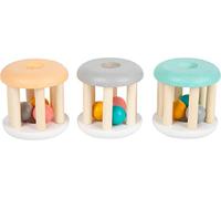 Small Foot Pastel Wooden Rattle Set of 3 for Babies, Ideal Motor Skills Toy for