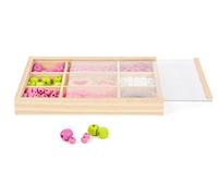 Small Foot 11727 infilare Set da bricolage con Perline in Legno e Pendenti, Varie Forme e Colori, per Bambini Piede Toys, Multicolore