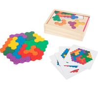 Small Foot 11729 Educational Game Wooden Hexagon Puzzle Promotes Colour and Shap