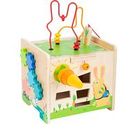 Small Foot 11732 Dado Lepre, Giocattolo per la motricità in Legno con Cinque Lati sui Quali Giocare, a Parti Toys, Small