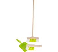 Small Foot 11767 Sweeping Set with Broom, Green, Made of Wood and Plastic, Robus
