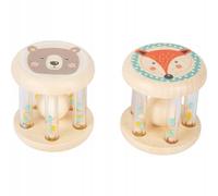 Small Foot Design – Sonaglio in legno – Rattle Animals Pastel – colori pastello – con palline 2 pz