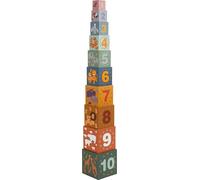 Small Foot Design Gioco motricità Dadi da accatastare "Safari" 11957 Multicolore da 1 anno