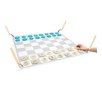 Small Foot 12026 Dame Schach Active aus FSC 100%-zertifiziertem Holz für Erwachsene und Kinder, Outdoorspiel ab 3 Giocattolo, Multicolore