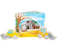 Small Foot 12039 Libro Illustrato del Cantiere, interattivo