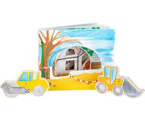 Small Foot 12039 Libro Illustrato del Cantiere, interattivo