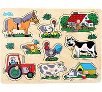 small foot 1767 Set puzzle wooden farmhouse, with many motives from the farm and