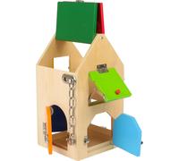 Small Foot 4432 House, made of wood, with locks, latches, levers, hinges, & safe