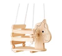 Altalena in legno a forma di cavallo