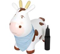 small foot Animale saltellante mucca, giocattolo per saltellare gonfiabile con bandana e pompa d'aria, per interni ed esterni, fino a 50 kg, per bambini dai 2 anni, 12784
