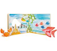 small foot Bilderbuch Unterwasserwelt, interaktives Buch aus Holz für Kinder, mi