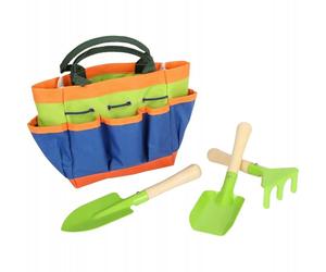 Small Foot Borsa da Giardino in Legno e Metallo, con 3 Attrezzi da Giardino, Giocattolo da Giardino per Bambini dai 3 Anni in su, 12015