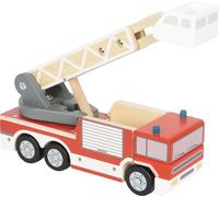 small foot Auto dei Vigili del Fuoco con autoscala in Legno, Veicolo Gioco con Scala e Gabbia girevoli a 360°, Giocattolo per Interventi di Salvataggio, dai 2 Anni, 12638, Colore Coloured
