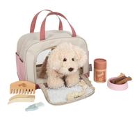 small foot Cane con Borsa e Set per la Cura Rosa, Set Animale Domestico, da 2 Anni