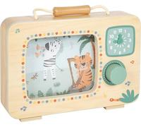 Small Foot Carillon in Formato TV Safari, Giocattolo Musicale in Legno FSC 100% Certificato, con Immagine del Panorama Girevole, per Bambini dai 24 Mesi, 12735