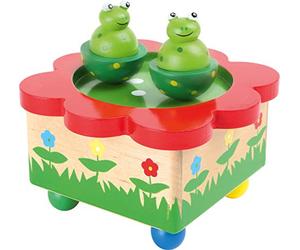 small foot Carillon Stagno con rane in legno, con rane che danzano al ritmo della melodia, da 3 anni, 7541