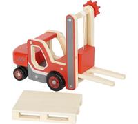 small foot Carrello elevatore con Pallet in Legno, con forca Mobile e verricello, Veicolo Gioco per Bambini dai 2 Anni, 12636, Colore Coloured
