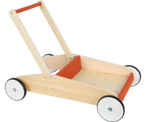 small foot Carrello Primi passi color rosso rame, carrello da spingere, con spazio portaoggetti, dai 12 mesi, 12610