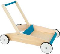 small foot Carrello Primi passi color verde petrolio, carrello da spingere, con spazio portaoggetti, dai 12 mesi, 12611