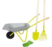 Small foot Carriola con utensili da giardino, incl. guanti, vanga e rastrello, per esterni, da 3 anni