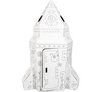 small foot Casetta a razzo in robusto cartone artigianale, disegno individuale con matite o pennarelli colorati, 10018