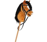 small foot Cavallo per Hobby Horse marrone "Melodie", cavalluccio con bastone in legno rimovibile e criniera acconciabile, con cavezza, lunghina e briglia, per bambini dai 3 anni, 12716